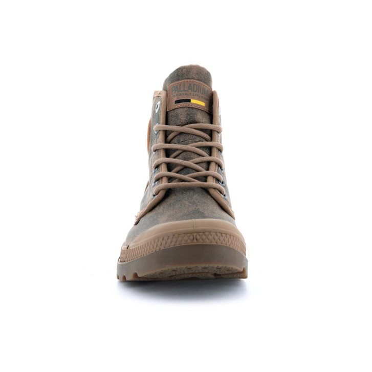 Palladium Pampa Hi WAX Women's Boots Brown | UK P098-KPU